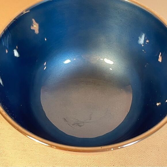 Towle Silver Plated Rich Blue Enamel Bowl 5" EP 5001 Mid 20th Century - Picture 6 of 16
